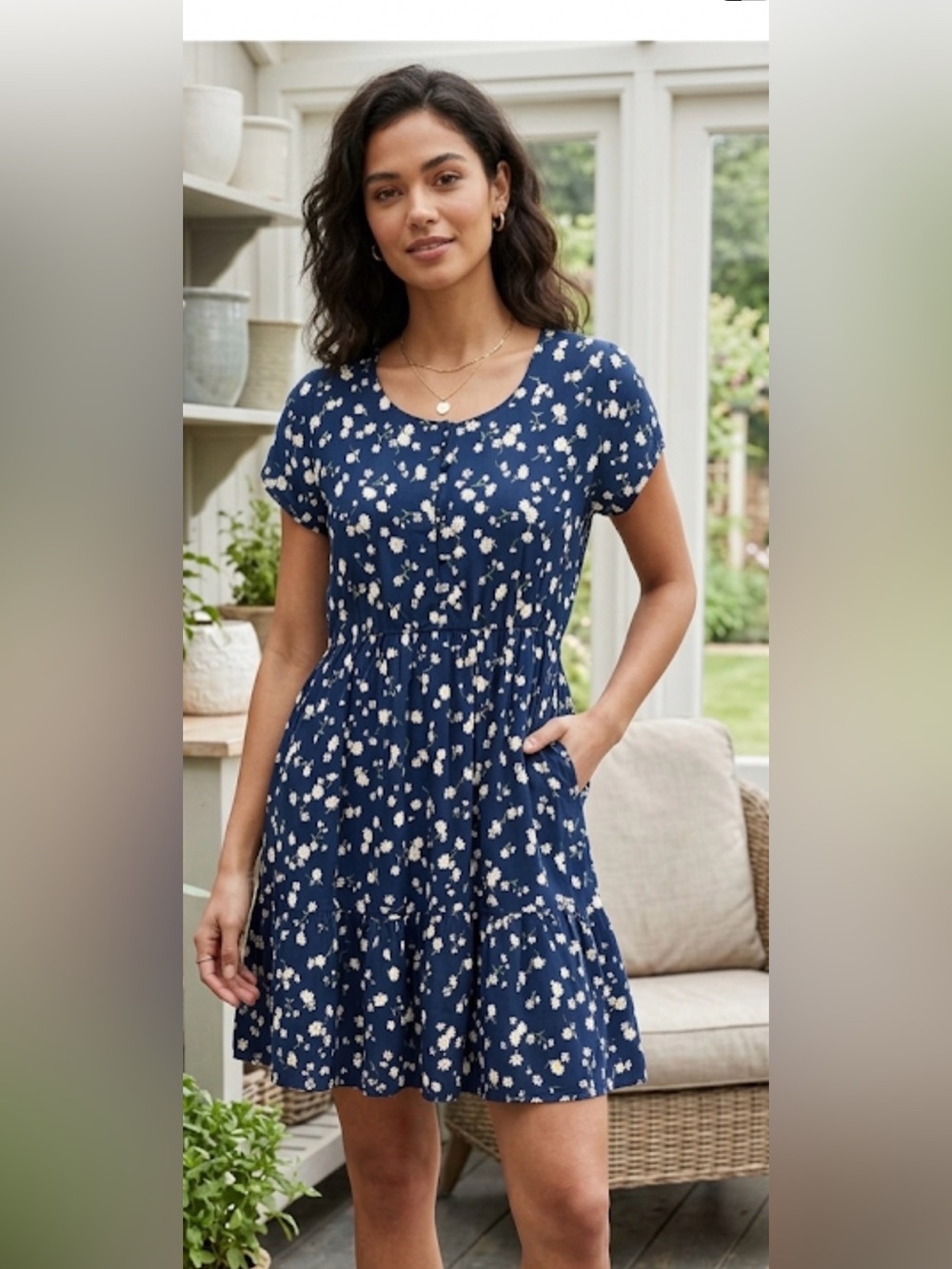 Passport Navy Blue Floral  women Dress